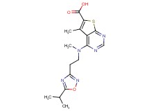 4-[[2-(5-isopropyl-1,2,4-oxadiazol-3-yl)ethyl](methyl)amino]-5-methylthieno[2,3-d]pyrimidine-6-carboxylic acid
