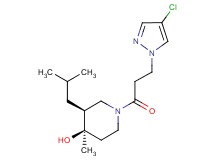 (3S*,4R*)-1-[3-(4-chloro-1H-pyrazol-1-yl)propanoyl]-3-isobutyl-4-methylpiperidin-4-ol