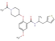 2-[(1-acetyl-4-piperidinyl)oxy]-5-methoxy-N-[1-methyl-2-(3-thienyl)ethyl]benzamide