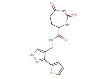 2,7-dioxo-N-{[3-(2-thienyl)-1H-pyrazol-4-yl]methyl}-1,3-diazepane-4-carboxamide