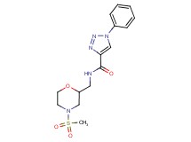 N-{[4-(methylsulfonyl)-2-morpholinyl]methyl}-1-phenyl-1H-1,2,3-triazole-4-carboxamide