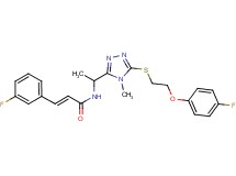 (2E)-N-[1-(5-{[2-(4-fluorophenoxy)ethyl]thio}-4-methyl-4H-1,2,4-triazol-3-yl)ethyl]-3-(3-fluorophenyl)acrylamide