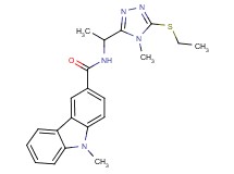 N-{1-[5-(ethylthio)-4-methyl-4H-1,2,4-triazol-3-yl]ethyl}-9-methyl-9H-carbazole-3-carboxamide
