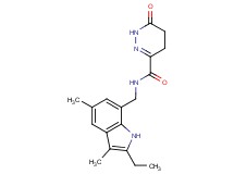 N-[(2-ethyl-3,5-dimethyl-1H-indol-7-yl)methyl]-6-oxo-1,4,5,6-tetrahydropyridazine-3-carboxamide
