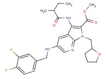methyl 5-[(3,4-difluorobenzyl)amino]-3-[(2-methylbutanoyl)amino]-1-(tetrahydro-2-furanylmethyl)-1H-pyrrolo[2,3-b]pyridine-2-carboxylate