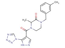 3-methyl-1-(3-methylbenzyl)-4-{[5-(1H-tetrazol-1-yl)-1H-pyrazol-4-yl]carbonyl}piperazin-2-one