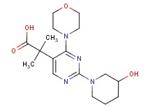 2-[2-(3-hydroxypiperidin-1-yl)-4-morpholin-4-ylpyrimidin-5-yl]-2-methylpropanoic acid
