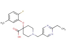 1-[(2-ethylpyrimidin-5-yl)methyl]-4-(2-fluoro-5-methylphenoxy)piperidine-4-carboxylic acid