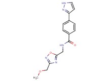 N-{[3-(methoxymethyl)-1,2,4-oxadiazol-5-yl]methyl}-4-(1H-pyrazol-3-yl)benzamide