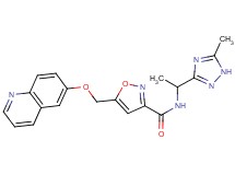N-[1-(5-methyl-1H-1,2,4-triazol-3-yl)ethyl]-5-[(quinolin-6-yloxy)methyl]isoxazole-3-carboxamide