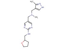 5-({methyl[(3-methyl-1H-pyrazol-4-yl)methyl]amino}methyl)-N-(tetrahydrofuran-2-ylmethyl)pyrimidin-2-amine