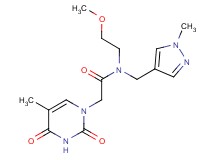 N-(2-methoxyethyl)-2-(5-methyl-2,4-dioxo-3,4-dihydropyrimidin-1(2H)-yl)-N-[(1-methyl-1H-pyrazol-4-yl)methyl]acetamide