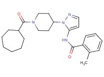 N-{1-[1-(cycloheptylcarbonyl)-4-piperidinyl]-1H-pyrazol-5-yl}-2-methylbenzamide