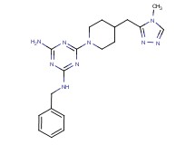 N-benzyl-6-{4-[(4-methyl-4H-1,2,4-triazol-3-yl)methyl]piperidin-1-yl}-1,3,5-triazine-2,4-diamine