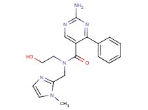 2-amino-N-(2-hydroxyethyl)-N-[(1-methyl-1H-imidazol-2-yl)methyl]-4-phenylpyrimidine-5-carboxamide