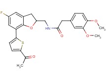 N-{[7-(5-acetyl-2-thienyl)-5-fluoro-2,3-dihydro-1-benzofuran-2-yl]methyl}-2-(3,4-dimethoxyphenyl)acetamide