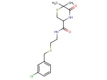 N-{2-[(3-chlorobenzyl)thio]ethyl}-6,6-dimethyl-5-oxothiomorpholine-3-carboxamide