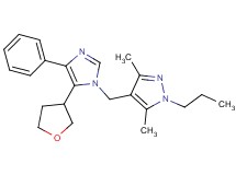 3,5-dimethyl-4-{[4-phenyl-5-(tetrahydrofuran-3-yl)-1H-imidazol-1-yl]methyl}-1-propyl-1H-pyrazole