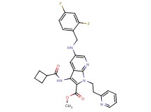 methyl 3-[(cyclobutylcarbonyl)amino]-5-[(2,4-difluorobenzyl)amino]-1-[2-(2-pyridinyl)ethyl]-1H-pyrrolo[2,3-b]pyridine-2-carboxylate