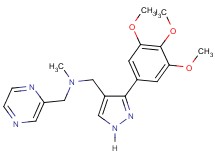 N-methyl-1-(2-pyrazinyl)-N-{[3-(3,4,5-trimethoxyphenyl)-1H-pyrazol-4-yl]methyl}methanamine