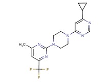 2-[4-(6-cyclopropylpyrimidin-4-yl)piperazin-1-yl]-4-methyl-6-(trifluoromethyl)pyrimidine
