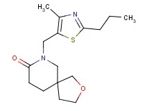 7-[(4-methyl-2-propyl-1,3-thiazol-5-yl)methyl]-2-oxa-7-azaspiro[4.5]decan-8-one