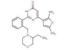 6-(2,5-dimethyl-3-furyl)-2-{2-[(3-ethylmorpholin-4-yl)methyl]phenyl}pyrimidin-4(3H)-one