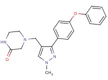 4-{[1-methyl-3-(4-phenoxyphenyl)-1H-pyrazol-4-yl]methyl}-2-piperazinone