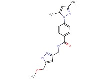 4-(3,5-dimethyl-1H-pyrazol-1-yl)-N-{[5-(methoxymethyl)-1H-pyrazol-3-yl]methyl}benzamide