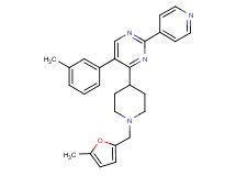 4-{1-[(5-methyl-2-furyl)methyl]-4-piperidinyl}-5-(3-methylphenyl)-2-(4-pyridinyl)pyrimidine