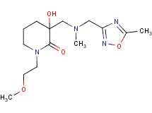 3-hydroxy-1-(2-methoxyethyl)-3-({methyl[(5-methyl-1,2,4-oxadiazol-3-yl)methyl]amino}methyl)piperidin-2-one
