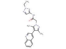 2-(3,5-dimethyl-4-quinolin-3-yl-1H-pyrazol-1-yl)-N-(2-ethyl-2H-1,2,3-triazol-4-yl)acetamide