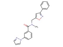 N-methyl-N-[(3-phenyl-5-isoxazolyl)methyl]-3-(1H-pyrazol-1-yl)benzamide
