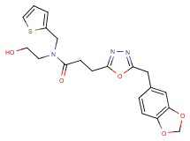 3-[5-(1,3-benzodioxol-5-ylmethyl)-1,3,4-oxadiazol-2-yl]-N-(2-hydroxyethyl)-N-(2-thienylmethyl)propanamide