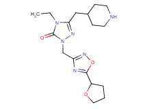 4-ethyl-5-(4-piperidinylmethyl)-2-{[5-(tetrahydro-2-furanyl)-1,2,4-oxadiazol-3-yl]methyl}-2,4-dihydro-3H-1,2,4-triazol-3-one dihydrochloride