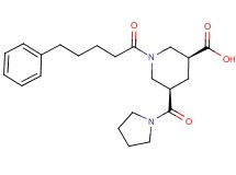 (3S*,5R*)-1-(5-phenylpentanoyl)-5-(1-pyrrolidinylcarbonyl)-3-piperidinecarboxylic acid