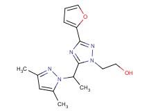2-[5-[1-(3,5-dimethyl-1H-pyrazol-1-yl)ethyl]-3-(2-furyl)-1H-1,2,4-triazol-1-yl]ethanol