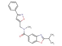 2-isopropyl-N-methyl-N-[(3-phenyl-5-isoxazolyl)methyl]-1,3-benzoxazole-5-carboxamide