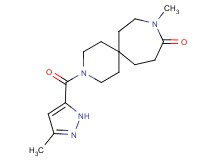 9-methyl-3-[(3-methyl-1H-pyrazol-5-yl)carbonyl]-3,9-diazaspiro[5.6]dodecan-10-one