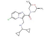 N-[(6-chloro-2-{[(2R*,6S*)-2,6-dimethyl-4-morpholinyl]carbonyl}imidazo[1,2-a]pyridin-3-yl)methyl]-1,1-dicyclopropylmethanamine