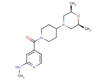 4-({4-[(2R*,6S*)-2,6-dimethyl-4-morpholinyl]-1-piperidinyl}carbonyl)-N-methyl-2-pyridinamine