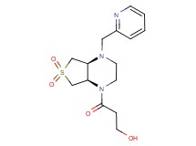3-[(4aS*,7aR*)-6,6-dioxido-4-(2-pyridinylmethyl)hexahydrothieno[3,4-b]pyrazin-1(2H)-yl]-3-oxo-1-propanol