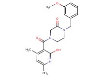 4-[(2-hydroxy-4,6-dimethyl-3-pyridinyl)carbonyl]-1-(3-methoxybenzyl)-2-piperazinone
