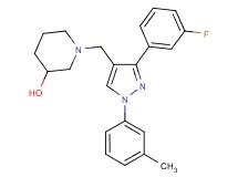 1-{[3-(3-fluorophenyl)-1-(3-methylphenyl)-1H-pyrazol-4-yl]methyl}-3-piperidinol