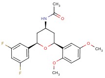 N-[(2R*,4R*,6S*)-2-(3,5-difluorophenyl)-6-(2,5-dimethoxyphenyl)tetrahydro-2H-pyran-4-yl]acetamide