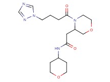 N-(tetrahydro-2H-pyran-4-yl)-2-{4-[4-(1H-1,2,4-triazol-1-yl)butanoyl]-3-morpholinyl}acetamide