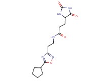 N-[2-(5-cyclopentyl-1,2,4-oxadiazol-3-yl)ethyl]-3-(2,5-dioxo-4-imidazolidinyl)propanamide