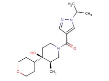 (3R*,4R*)-1-[(1-isopropyl-1H-pyrazol-4-yl)carbonyl]-3-methyl-4-(tetrahydro-2H-pyran-4-yl)piperidin-4-ol