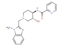N-{(3R*,4R*)-3-hydroxy-1-[(1-methyl-1H-benzimidazol-2-yl)methyl]piperidin-4-yl}pyridine-2-carboxamide
