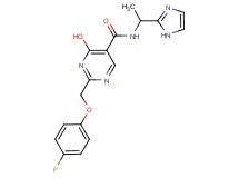 2-[(4-fluorophenoxy)methyl]-4-hydroxy-N-[1-(1H-imidazol-2-yl)ethyl]pyrimidine-5-carboxamide